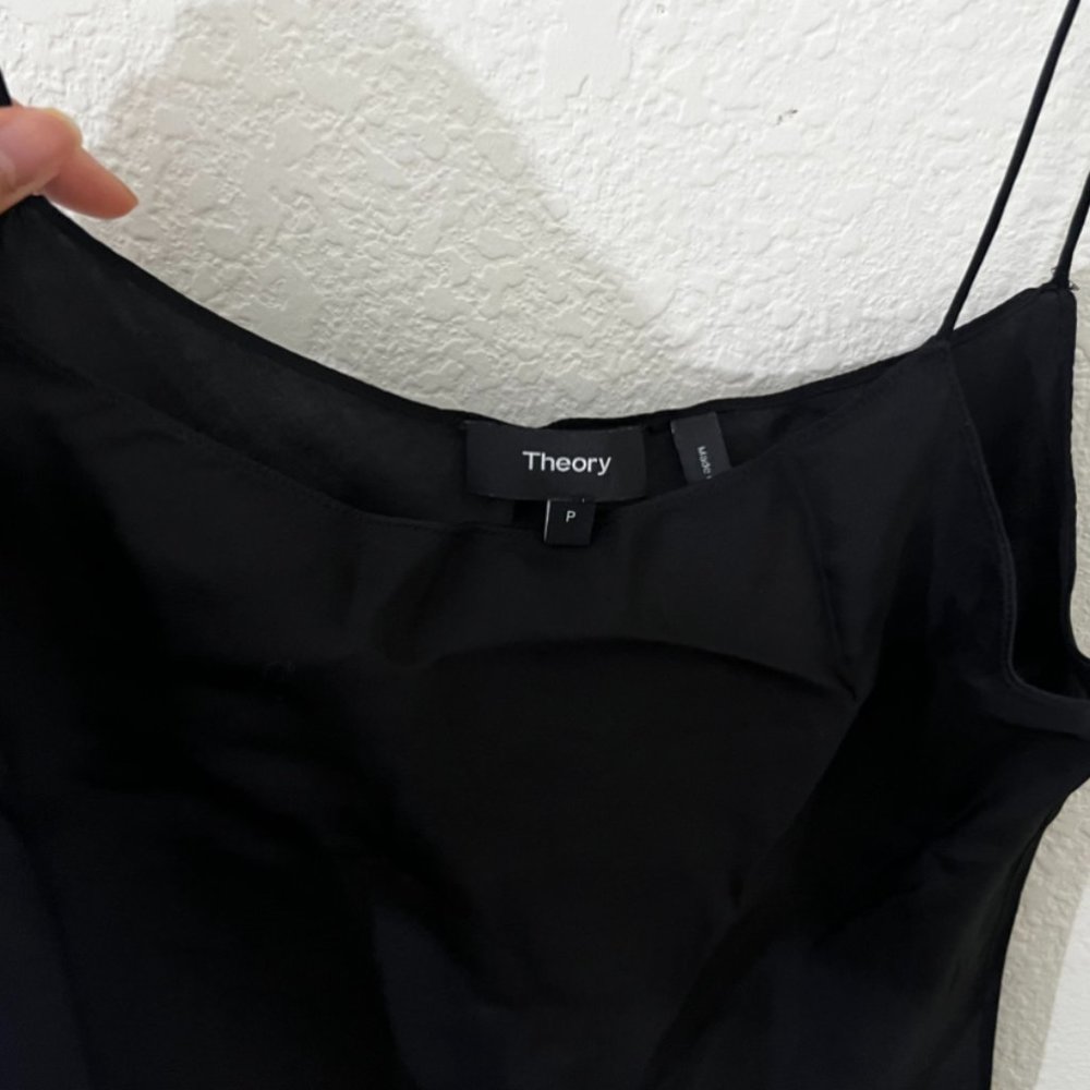 Theory Black Satin Camisole in Small